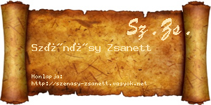 Szénásy Zsanett névjegykártya