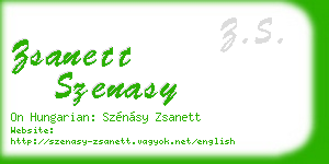 zsanett szenasy business card